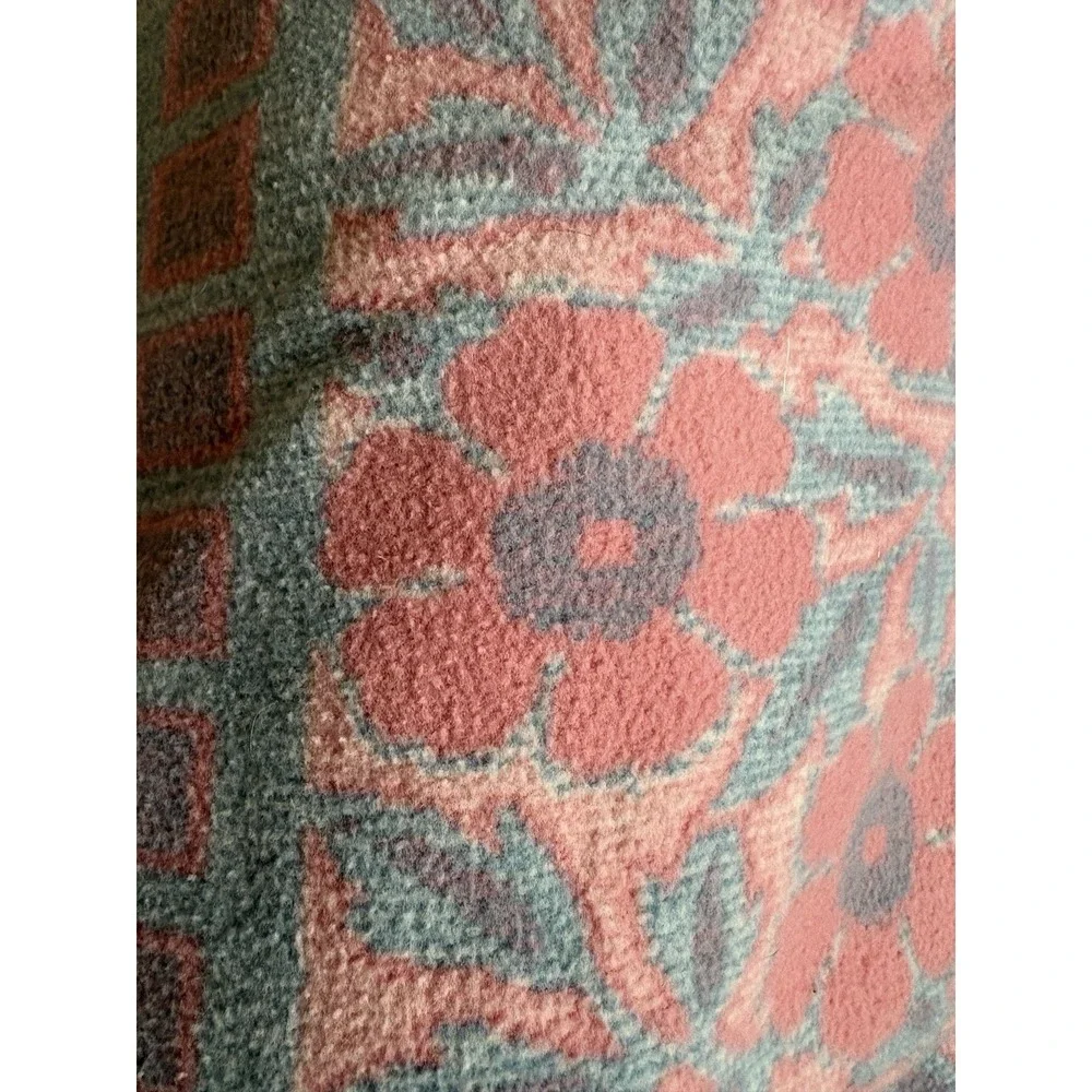 Vintage Cotton Indian blanket brand Chicago reversible floral queen RARE floral
